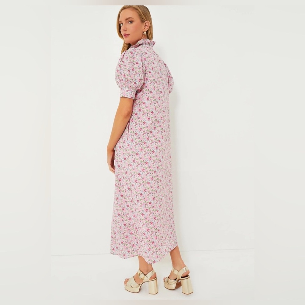 Women's Pink Floral Button-Front Midi Dress - Picture 4 of 11